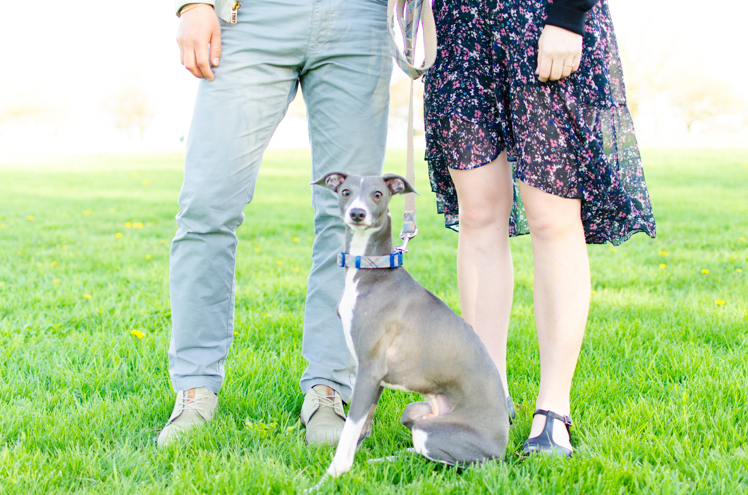 Spring Engagement on the Outskirts of Downtown Chicago captured by K. Marie Studios. See more engagement photo ideas on CHItheeWED.com! 