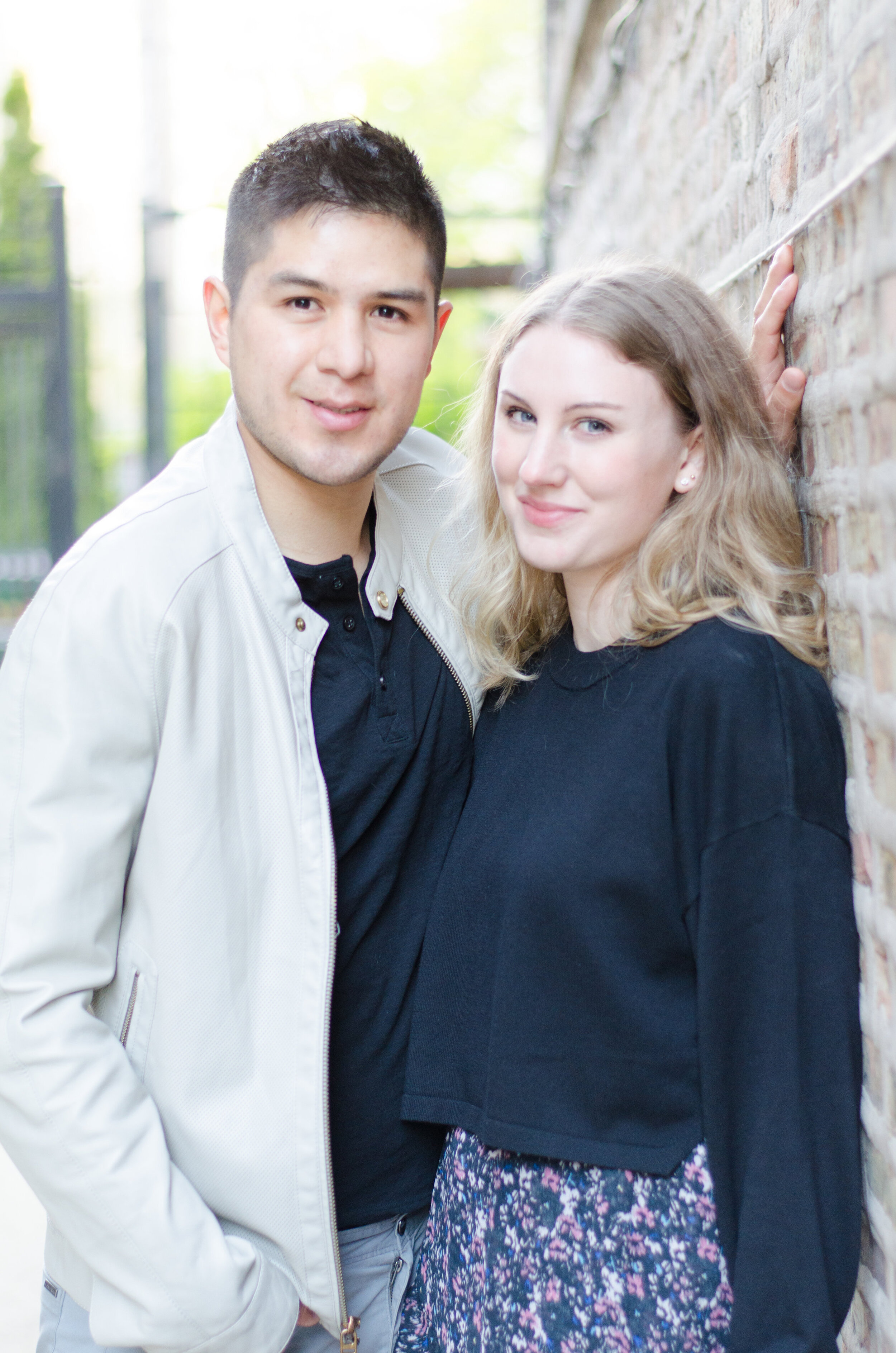 Spring Engagement on the Outskirts of Downtown Chicago captured by K. Marie Studios. See more engagement photo ideas on CHItheeWED.com! 