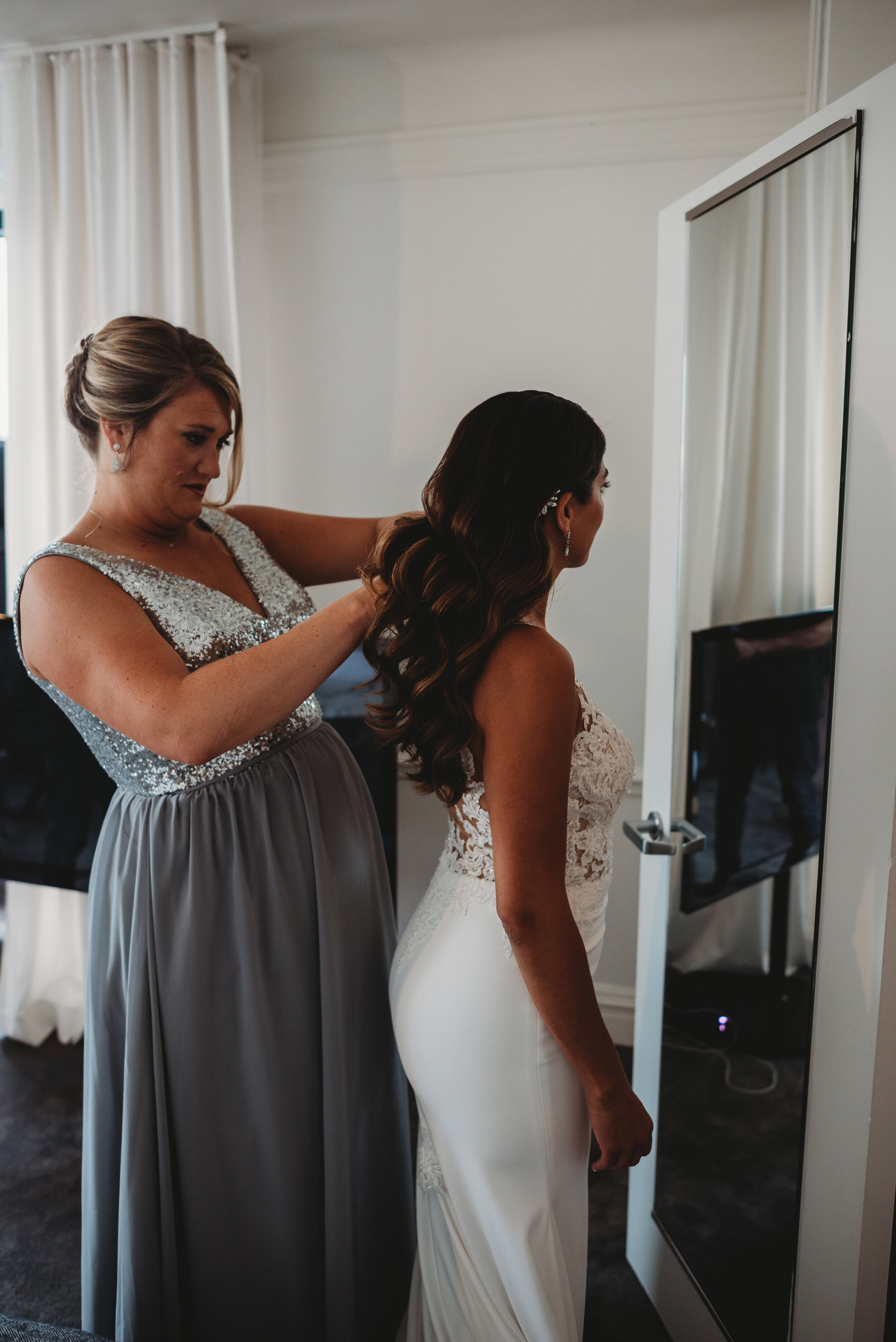 Bride getting ready: Modern Chic Chicago History Museum Wedding captured by Girl with the Tattoos. See more wedding ideas at CHItheeWED.com!