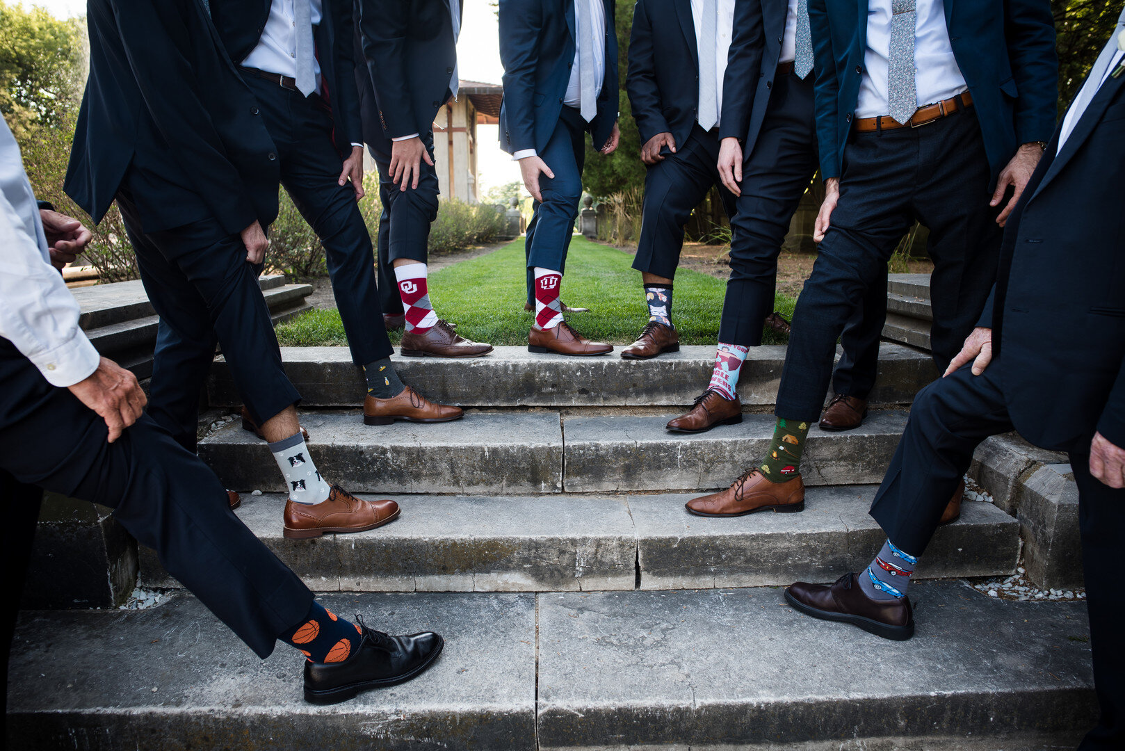 Groomsmen socks: Golden Hour Armour House Chicago Wedding captured by Inspired Eye Photography featured on CHI thee WED. Find more wedding ideas at CHItheeWED.com!