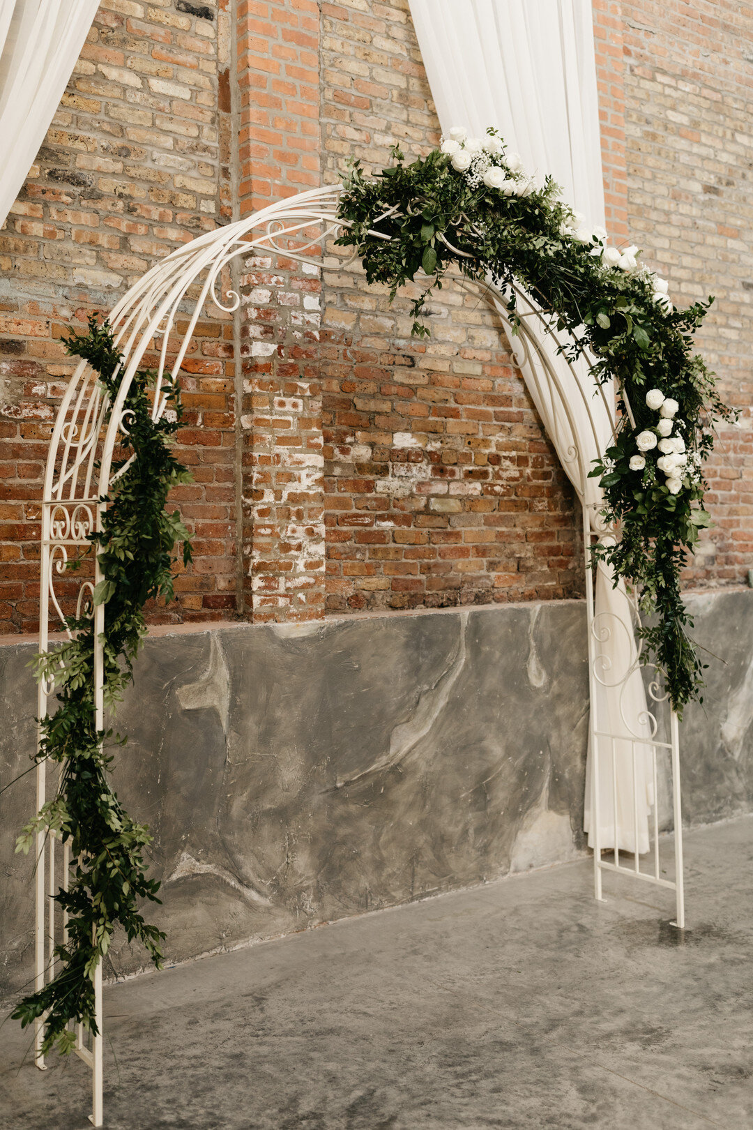 Wedding Ceremony Backdrop: Fairlie Industrial Chicago Wedding captured by We Are The Bowsers. See more wedding inspiration at CHItheeWED.com!