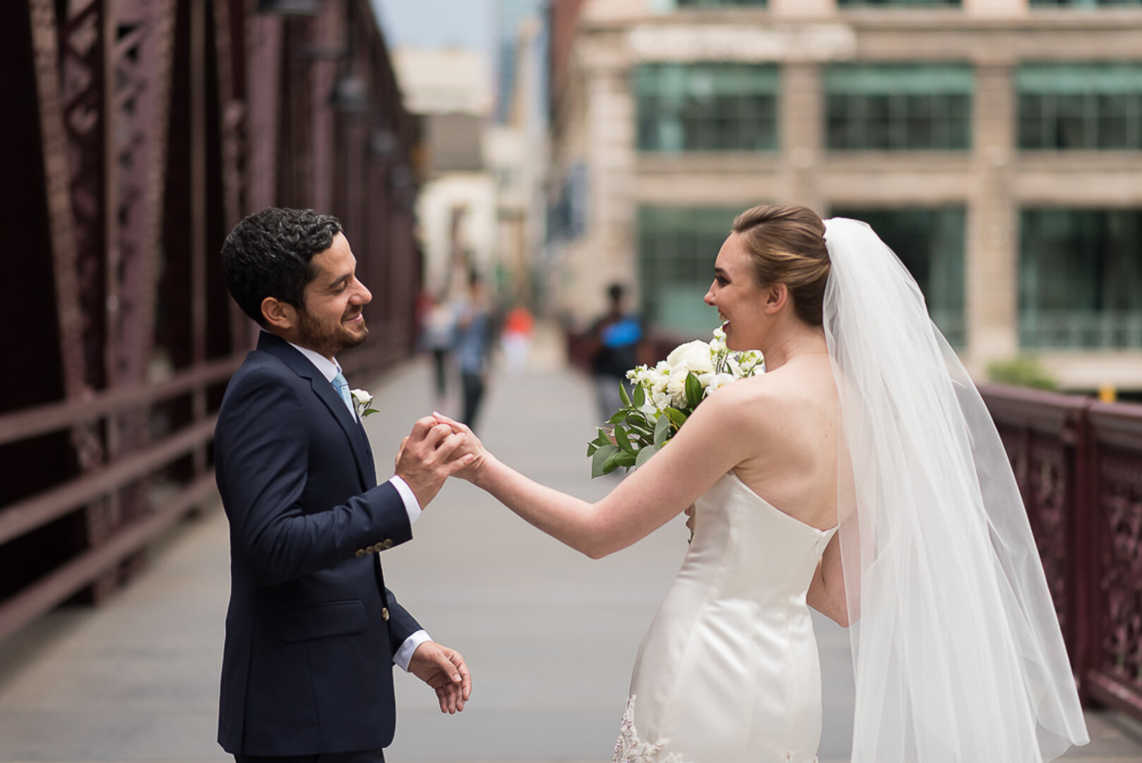 Wedding First Look: Lacuna Lofts Modern Day Jewish Wedding captured by Ashley Hamm Photography. See more modern wedding ideas at CHItheeWED.com!