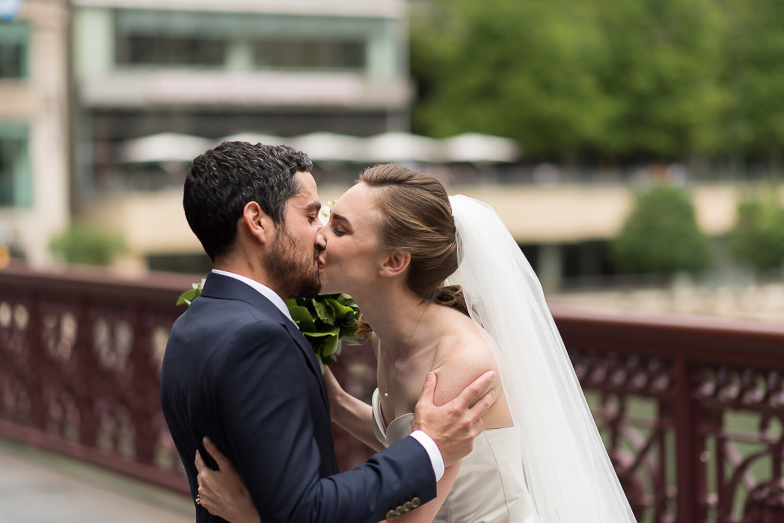 Wedding First Look Inspiration: Lacuna Lofts Modern Day Jewish Wedding captured by Ashley Hamm Photography. See more modern wedding ideas at CHItheeWED.com!