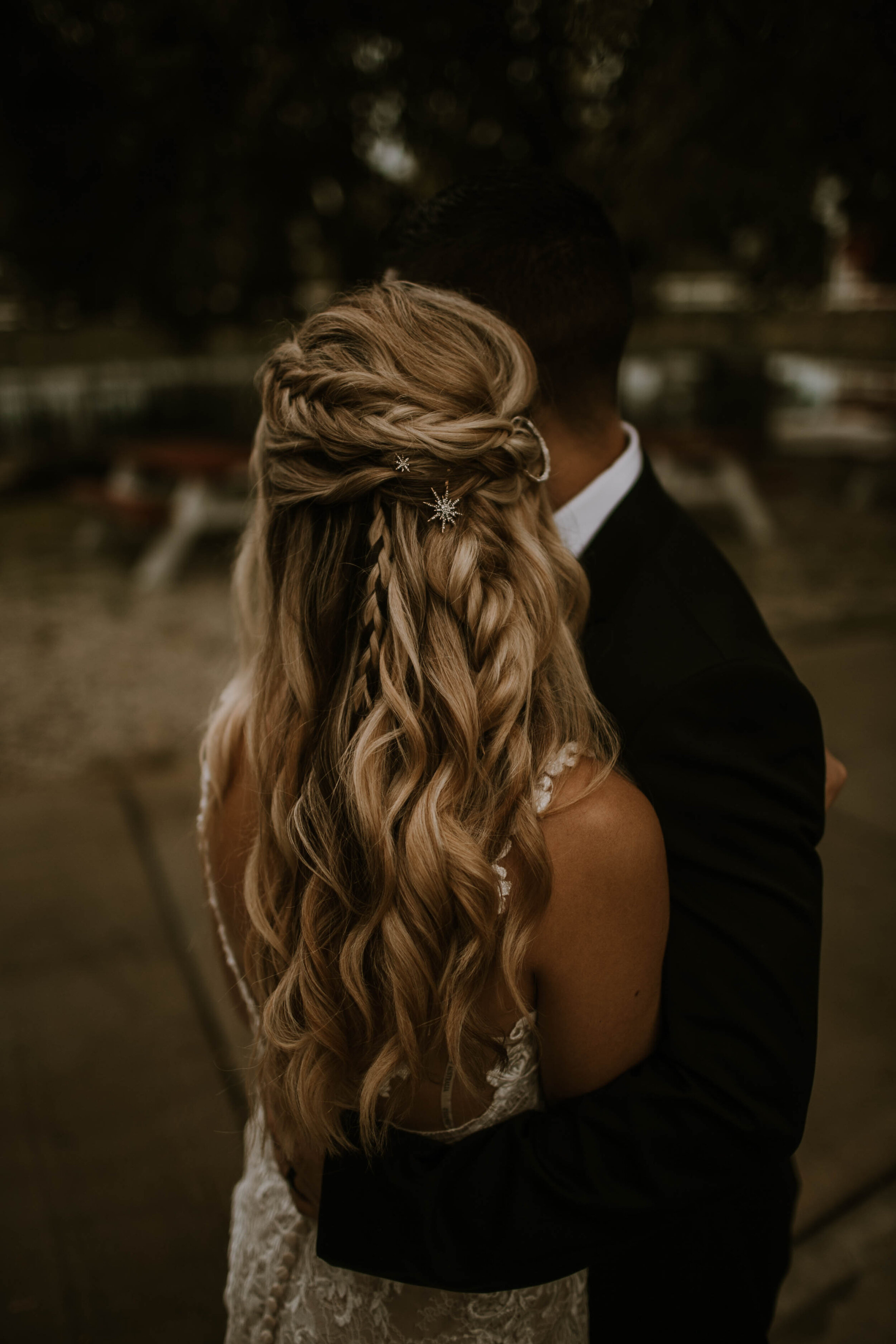 Braided wedding hair: Moody Fall Wedding Styled Shoot captured by Gabrielle Daylor Photography. See more fall wedding ideas at CHItheeWED.com!