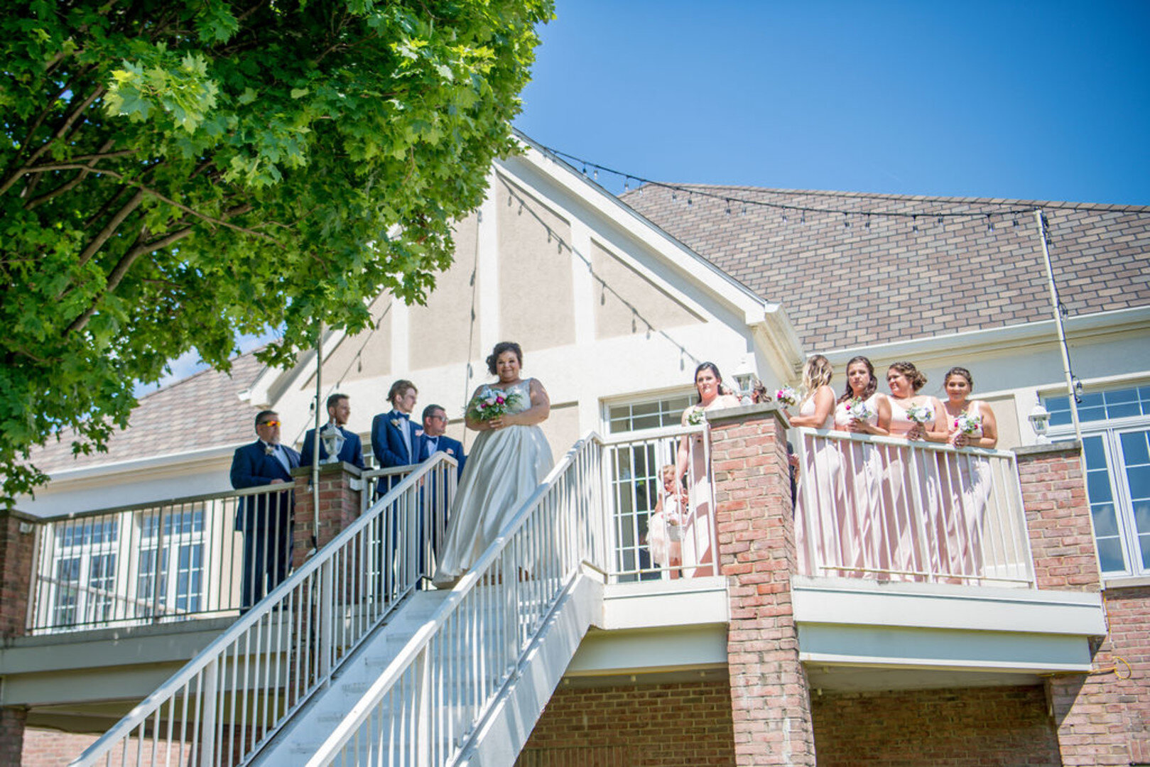 Wedding Party Watching First Look: Romantic Ruffled Feathers Golf Club captured by OKBritKnee, INC. See more wedding inspiration at CHItheeWED.com!