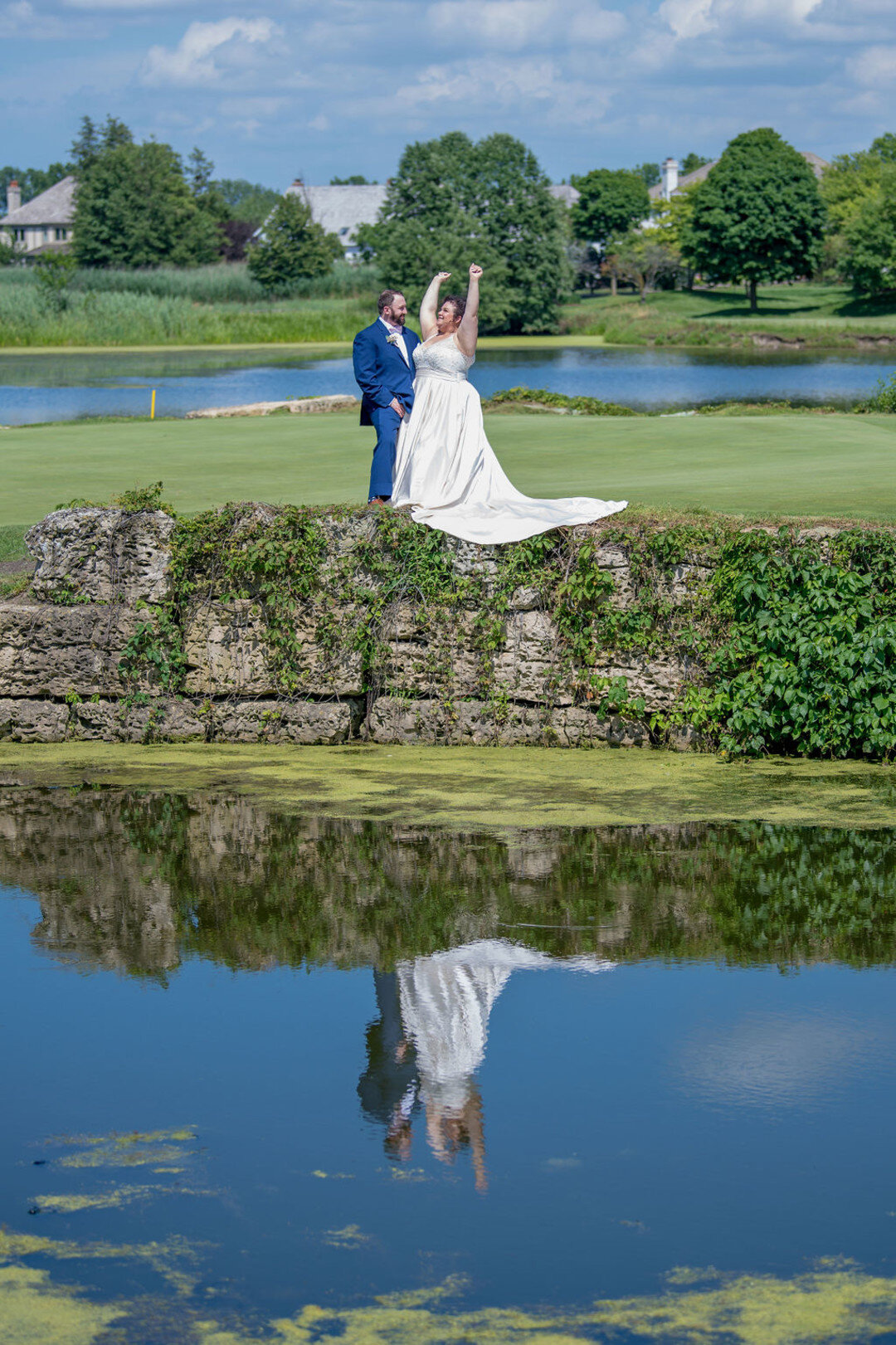 Wedding portrait: Romantic Ruffled Feathers Golf Club captured by OKBritKnee, INC. See more wedding inspiration at CHItheeWED.com!