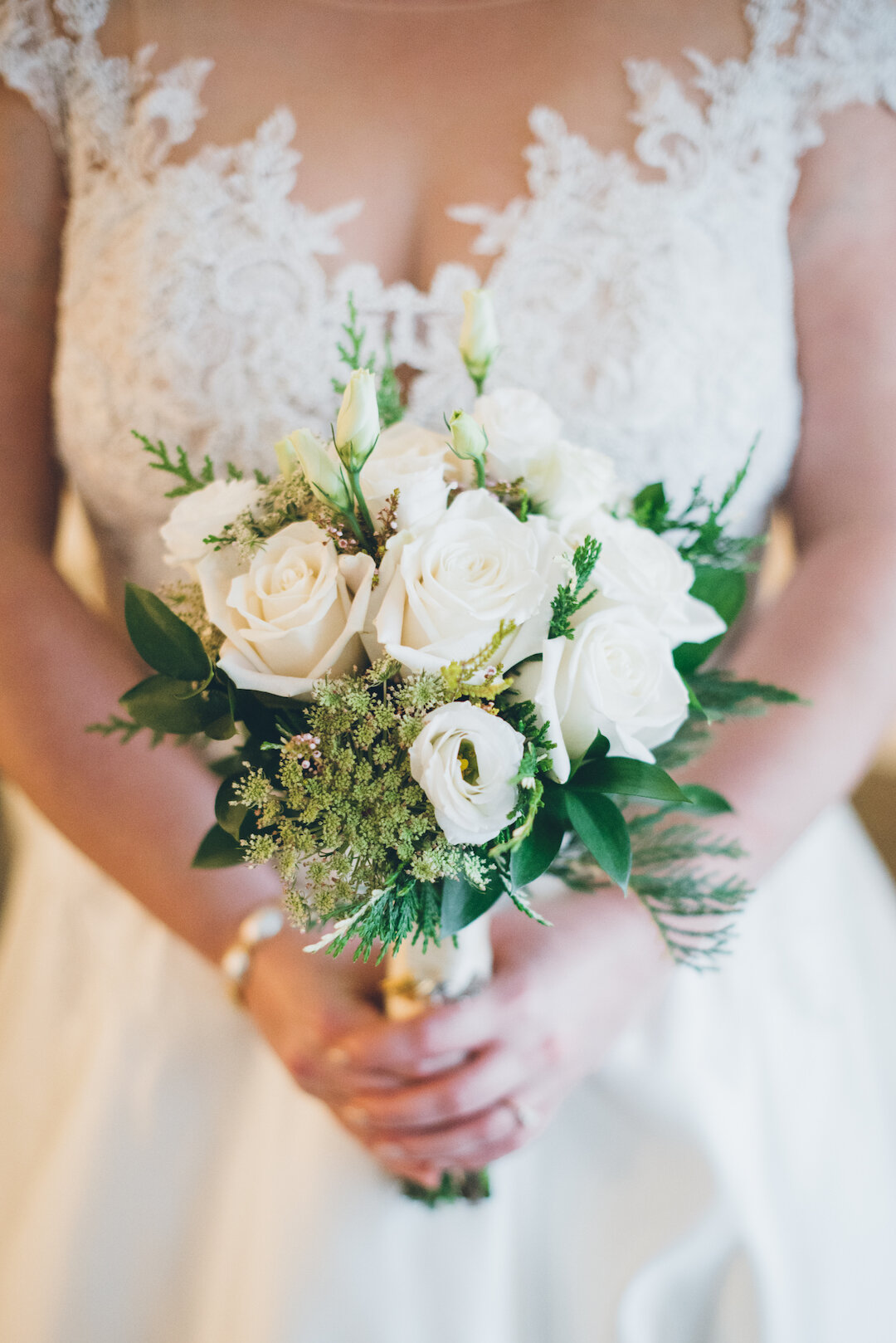 White wedding bouquet: Classic Chicago Winter Wedding captured by Zach Caddy featured on CHI thee WED. See more winter wedding ideas at CHItheeWED.com!