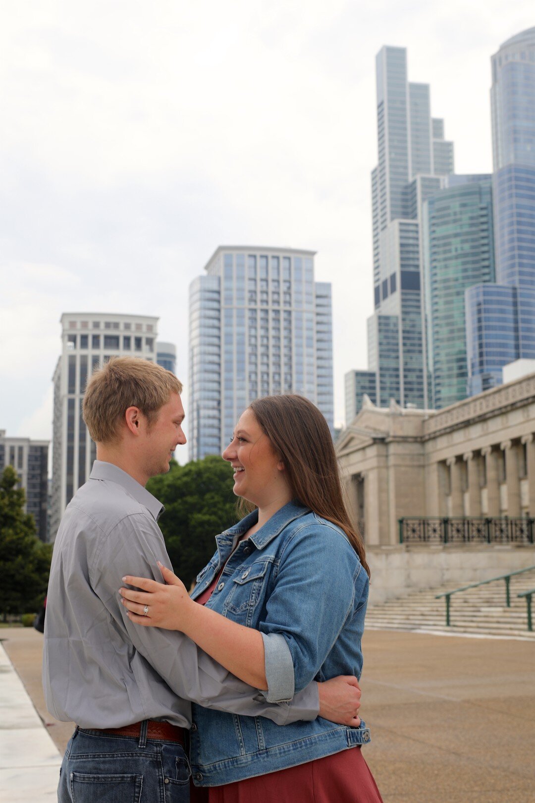 Casual Downtown Chicago Engagement Session captured by Messy Photography. See more engagement photo ideas at CHItheeWED.com!