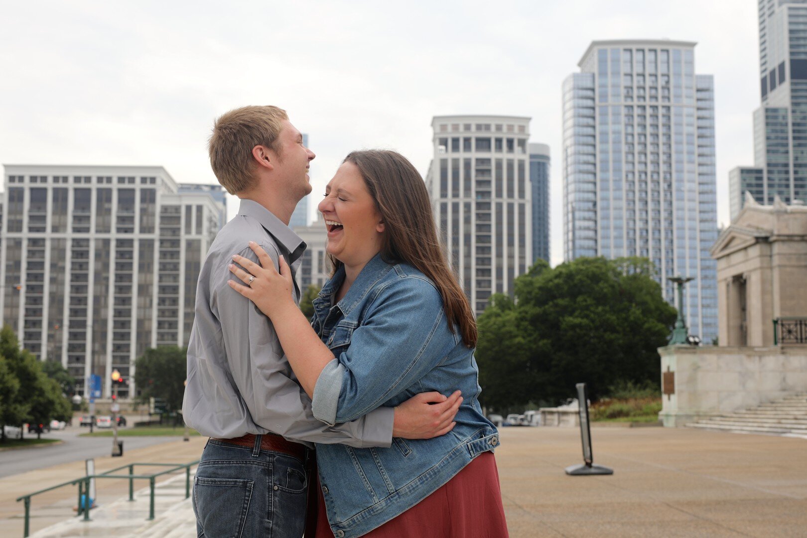 Casual Downtown Chicago Engagement Session captured by Messy Photography. See more engagement photo ideas at CHItheeWED.com!