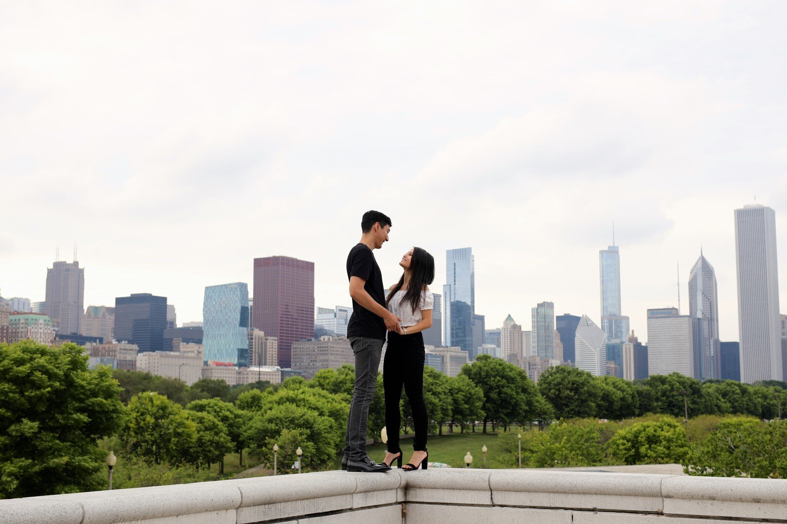 Chic Downtown Chicago Engagement Session captured by Abigail Grace Photography. See more engagement photo ideas on CHItheeWED.com!