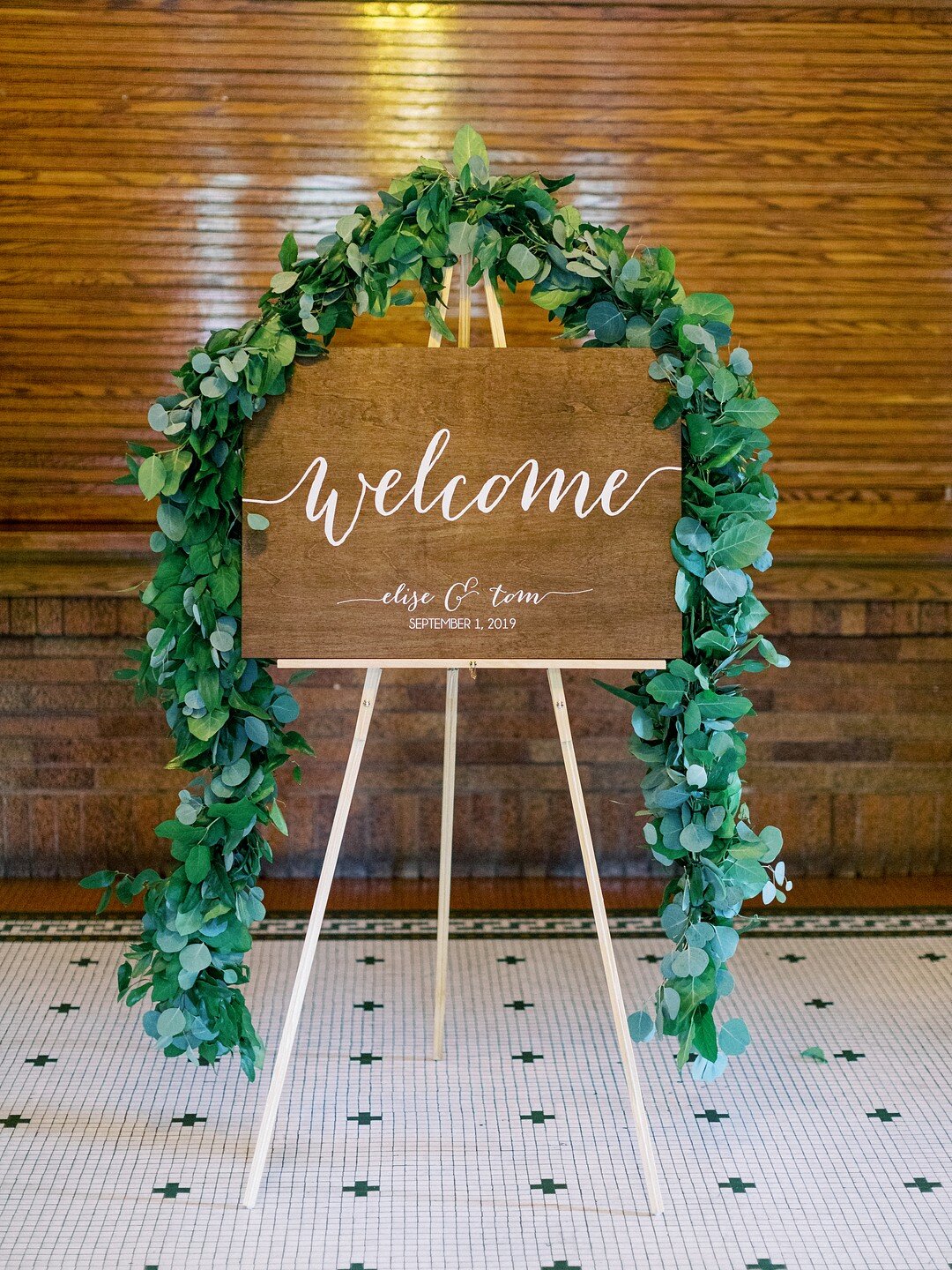 Wood Wedding Sign: Romantic Cafe Brauer Wedding captured by Kaity Brawley Photography featured on CHI thee WED