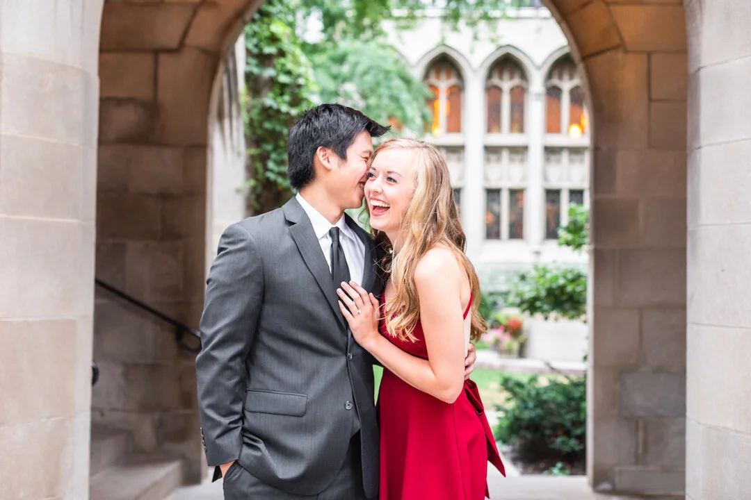 Dreamy Chicago Engagement Session captured by Ashley Johnson Photography. See more Chicago engagement photo ideas at CHItheeWED.com!