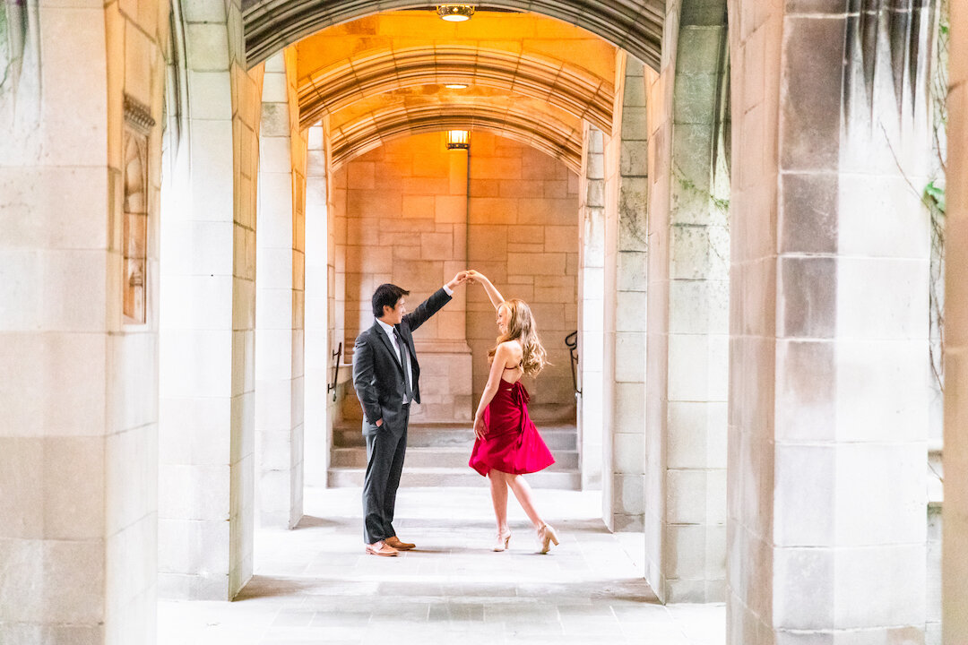 Dreamy Chicago Engagement Session captured by Ashley Johnson Photography. See more Chicago engagement photo ideas at CHItheeWED.com!