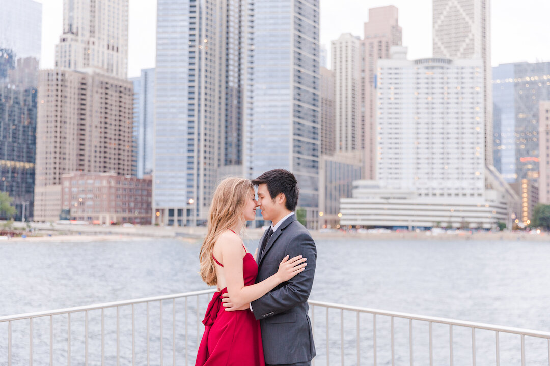 Dreamy Chicago Engagement Session captured by Ashley Johnson Photography. See more Chicago engagement photo ideas at CHItheeWED.com!