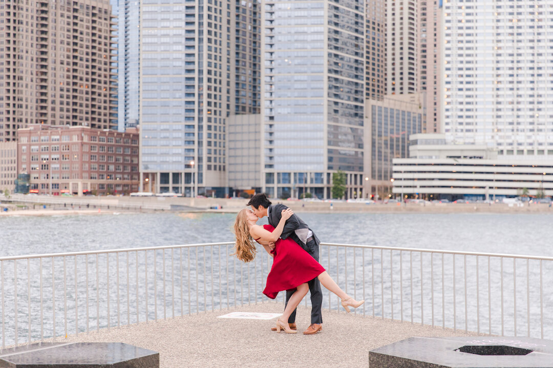 Dreamy Chicago Engagement Session captured by Ashley Johnson Photography. See more Chicago engagement photo ideas at CHItheeWED.com!