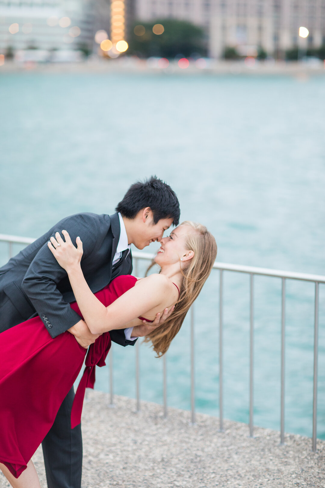 Dreamy Chicago Engagement Session captured by Ashley Johnson Photography. See more Chicago engagement photo ideas at CHItheeWED.com!