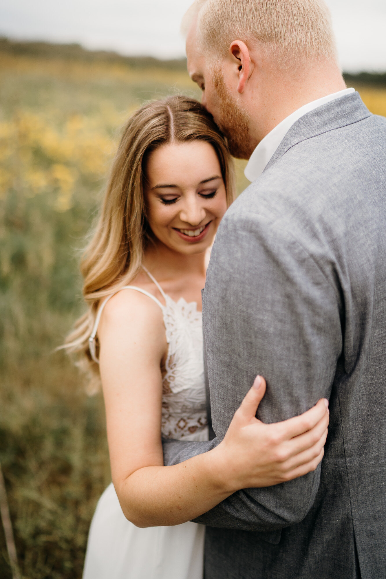 Romantic Late Summer Meadow Engagement Session captured by Kevin Kienitz Photography featured on CHI thee WED