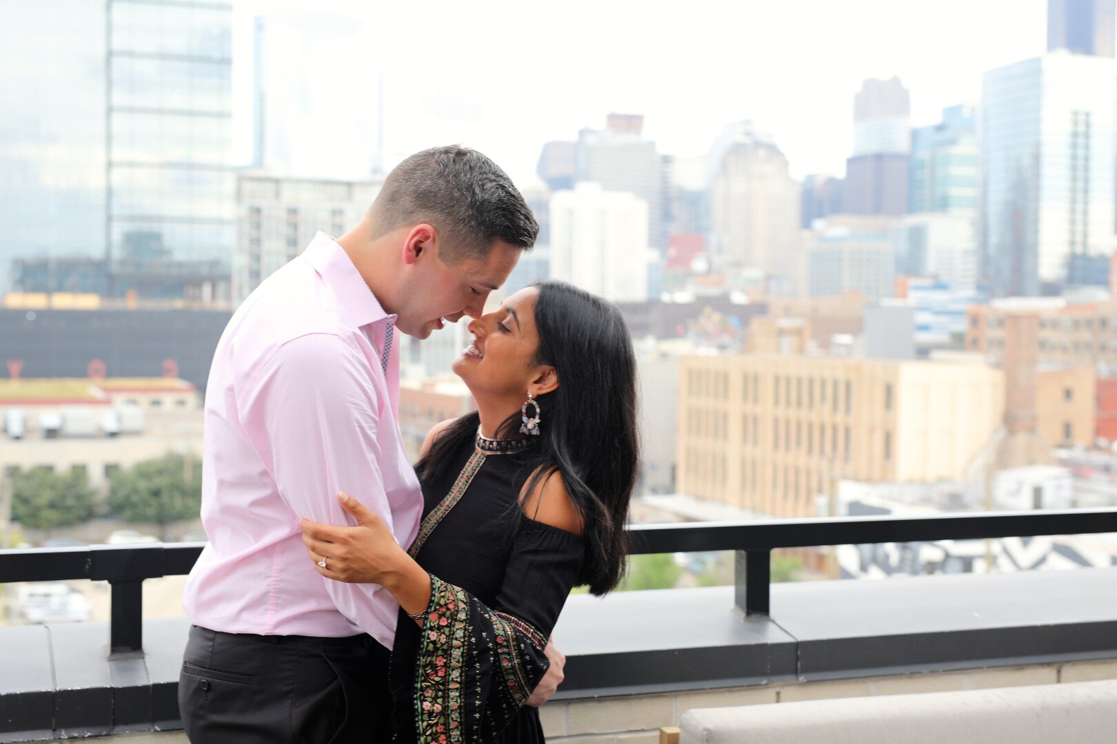 Rooftop Bar Engagement Session in Downtown Chicago
