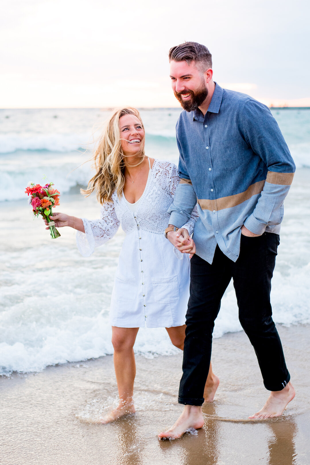 Romantic North Avenue Beach Engagement Shoot captured by Alana Lindenfeld Photography featured on CHI thee WED