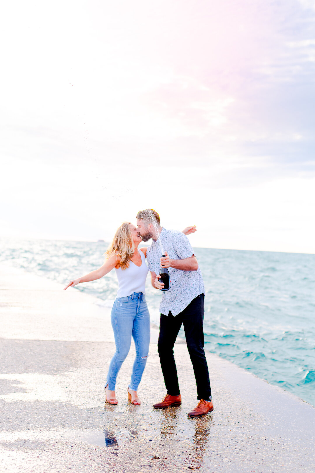 Romantic North Avenue Beach Engagement Shoot captured by Alana Lindenfeld Photography featured on CHI thee WED