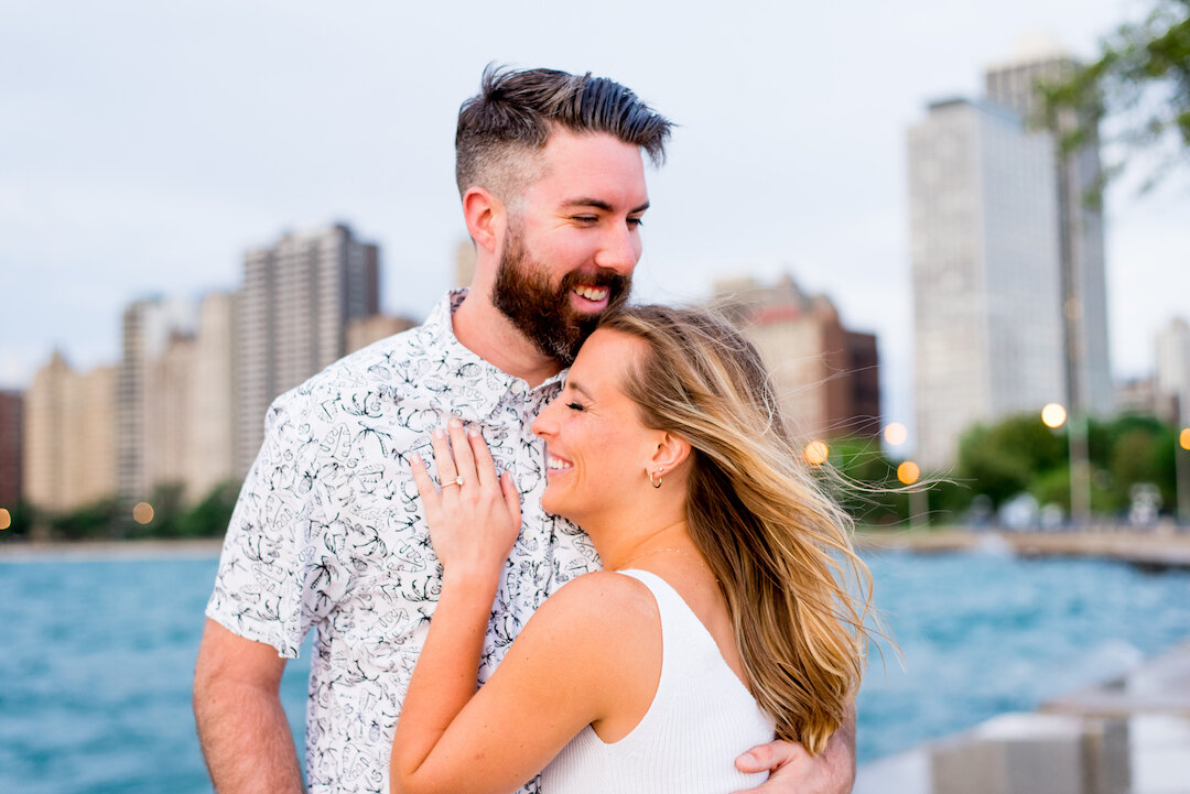 Romantic North Avenue Beach Engagement Shoot captured by Alana Lindenfeld Photography featured on CHI thee WED