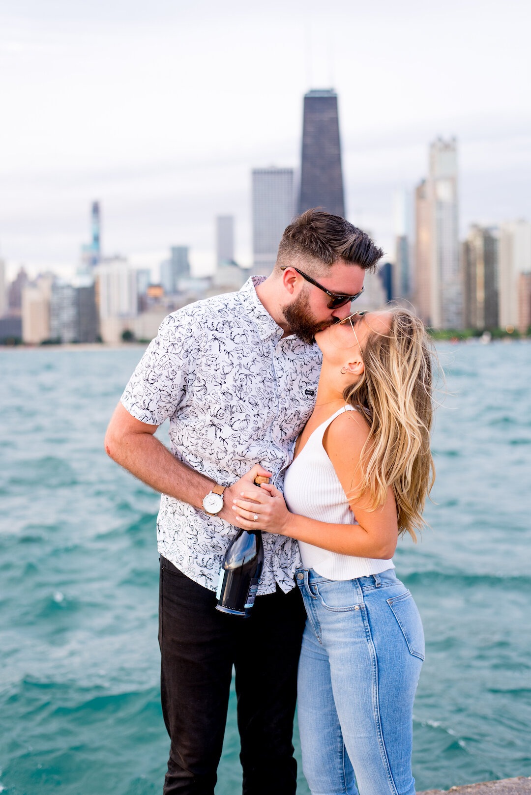 Romantic North Avenue Beach Engagement Shoot captured by Alana Lindenfeld Photography featured on CHI thee WED