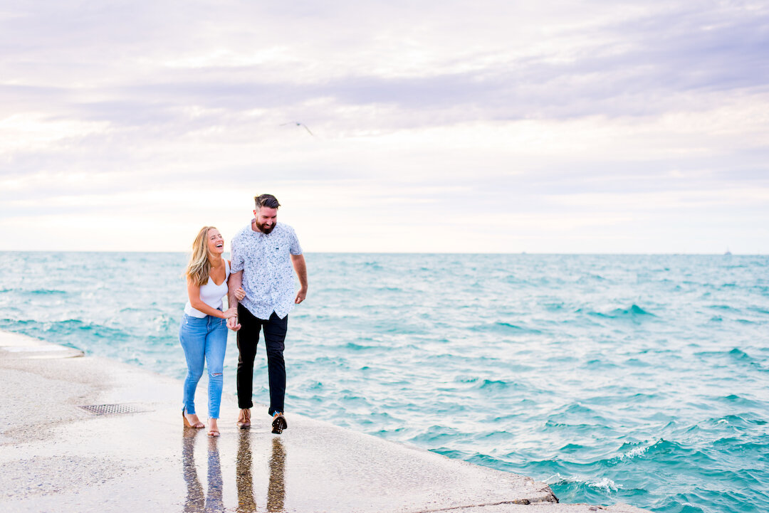 Romantic North Avenue Beach Engagement Shoot captured by Alana Lindenfeld Photography featured on CHI thee WED