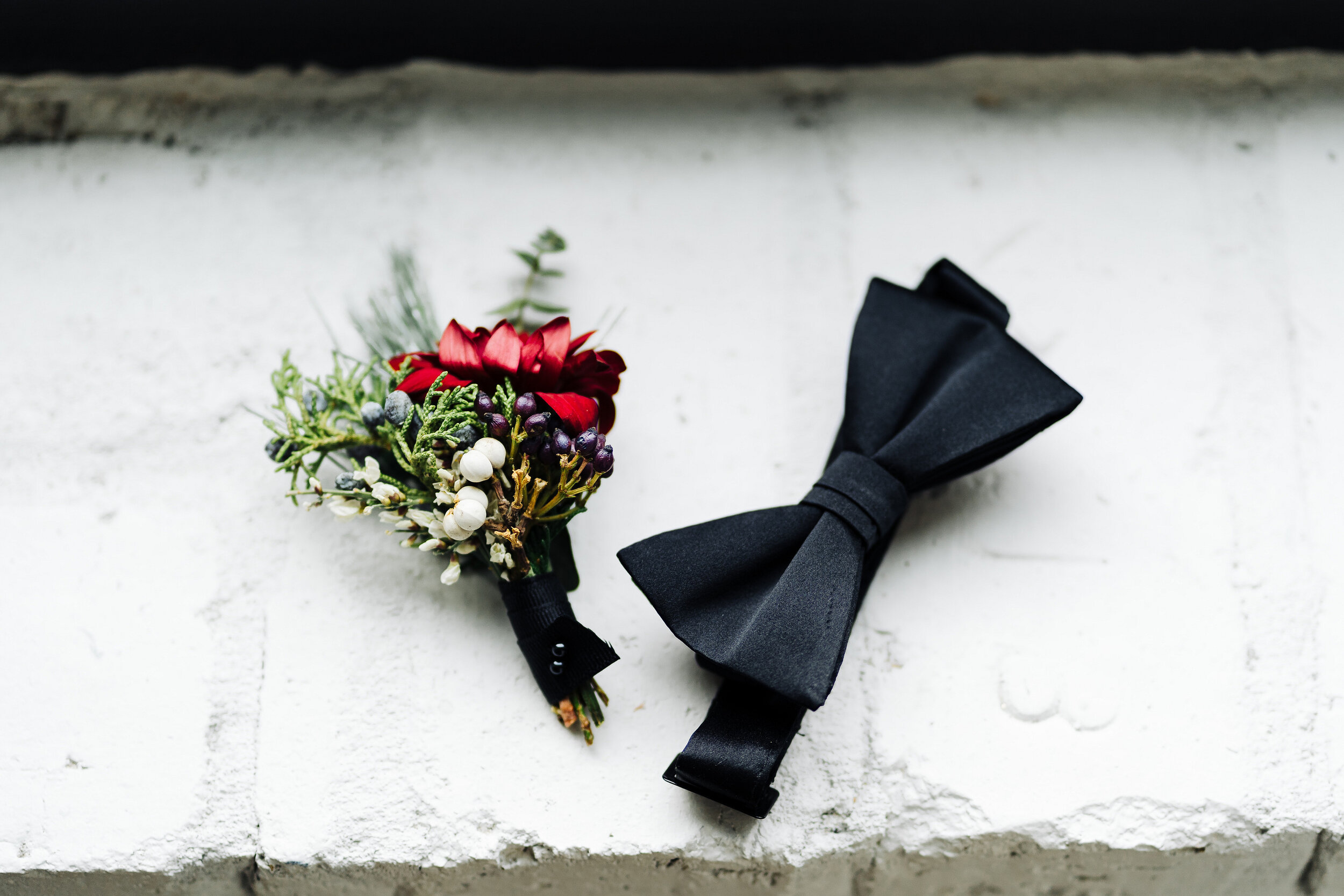 Grooms boutonniere: Luxury Winter Wonderland Wedding at Company 251 featured on CHI thee WED