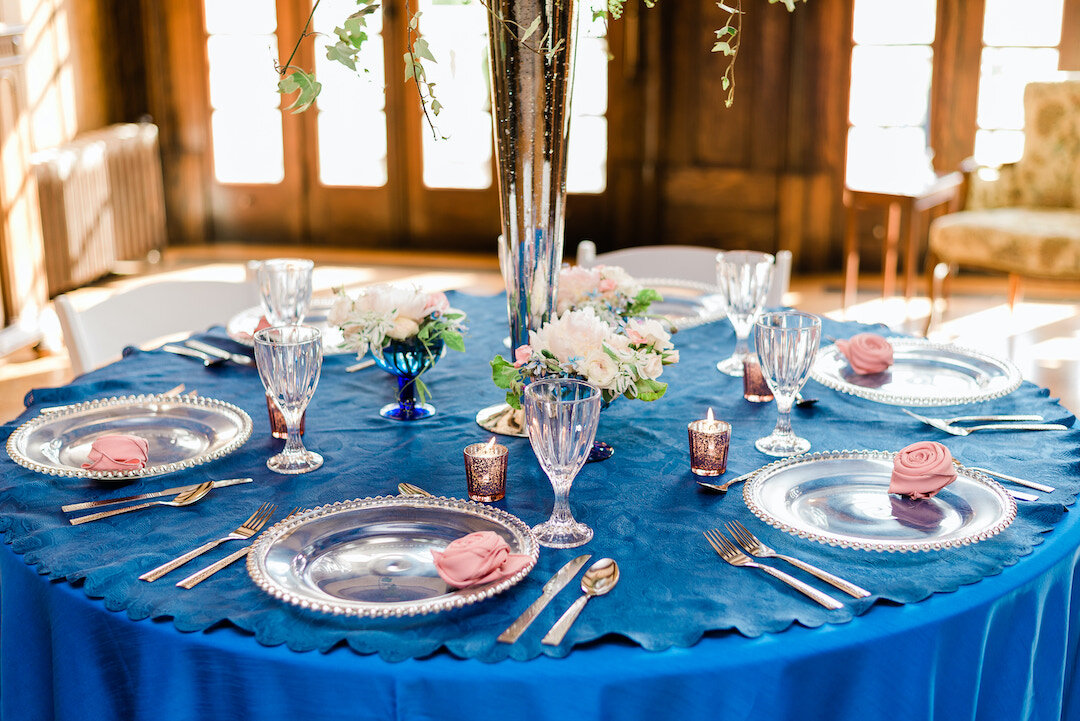 Elegant Blue and Blush Wedding Inspiration at the Lehmann Mansion captured by Joshua Harrison Photography