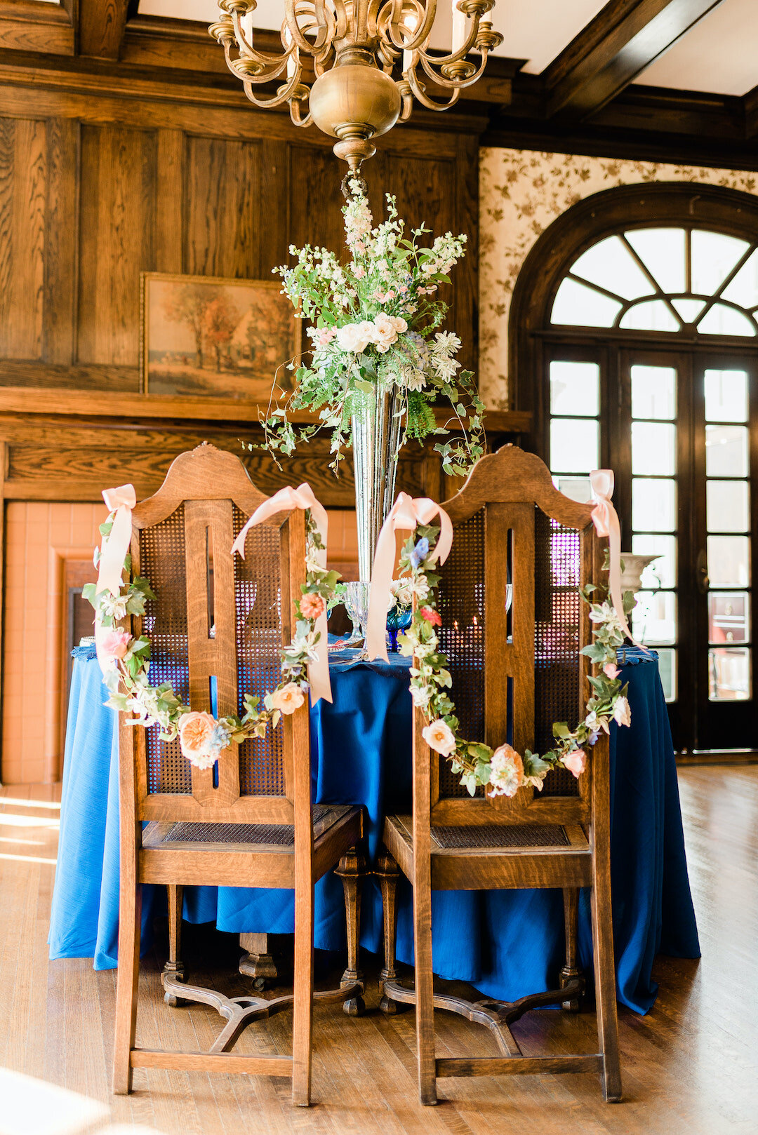 Elegant Blue and Blush Wedding Inspiration at the Lehmann Mansion captured by Joshua Harrison Photography