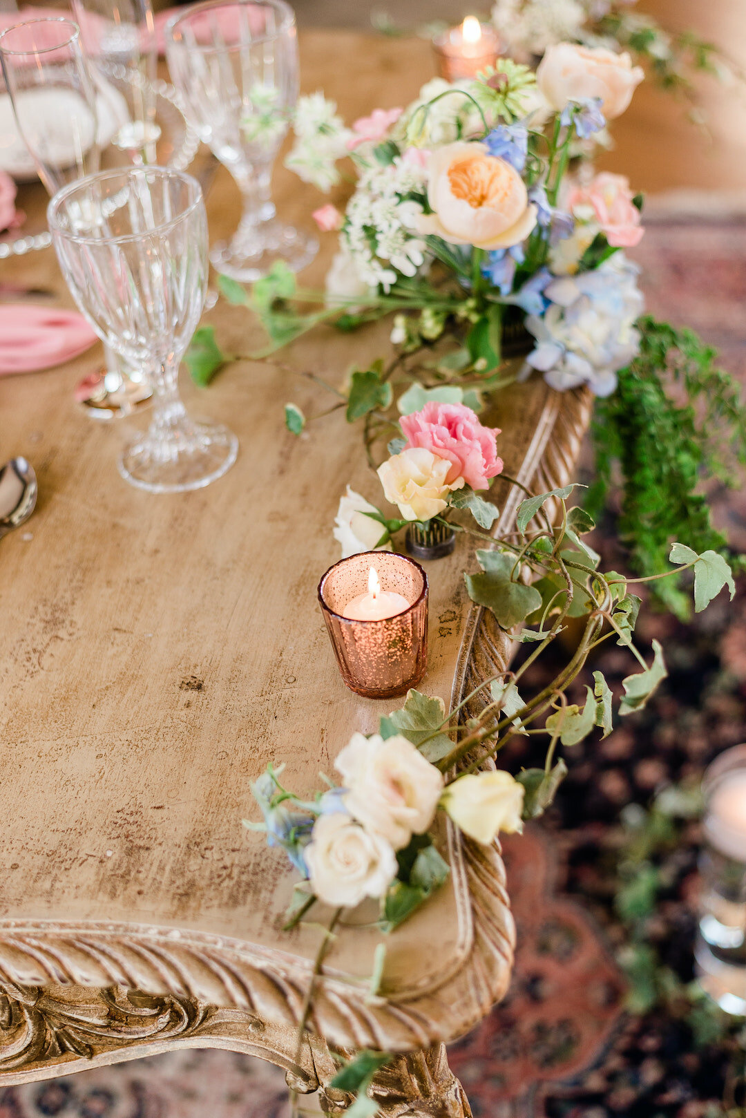 Elegant Blue and Blush Wedding Inspiration at the Lehmann Mansion captured by Joshua Harrison Photography