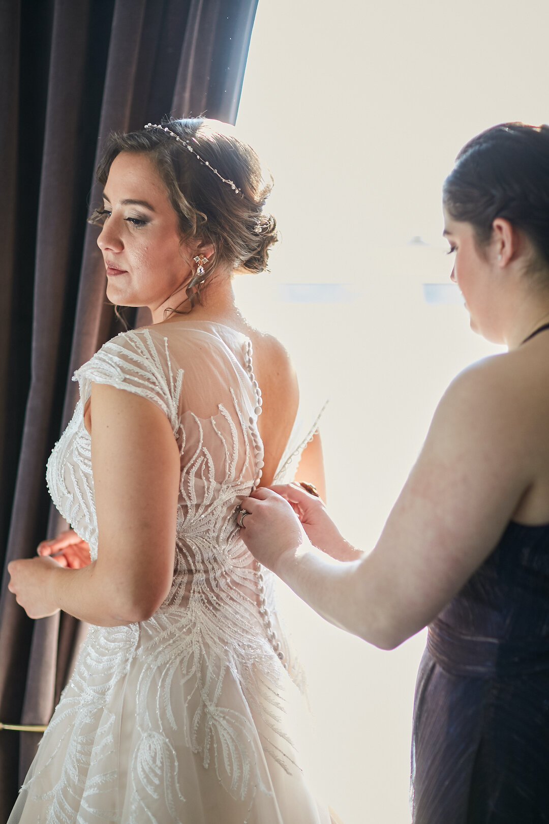 Wedding dress detail: Leap Day Wedding from Wicker Park Inn on CHI thee WED captured by Pure Wedding Day Photography 