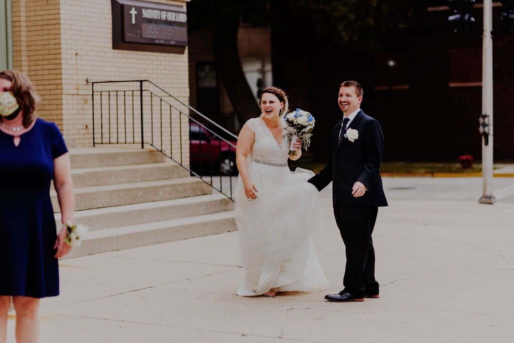 Nativity of Our Lord Chicago Front Porch Wedding captured by Mackenzie Maeder Photo + Video featured on CHI thee WED