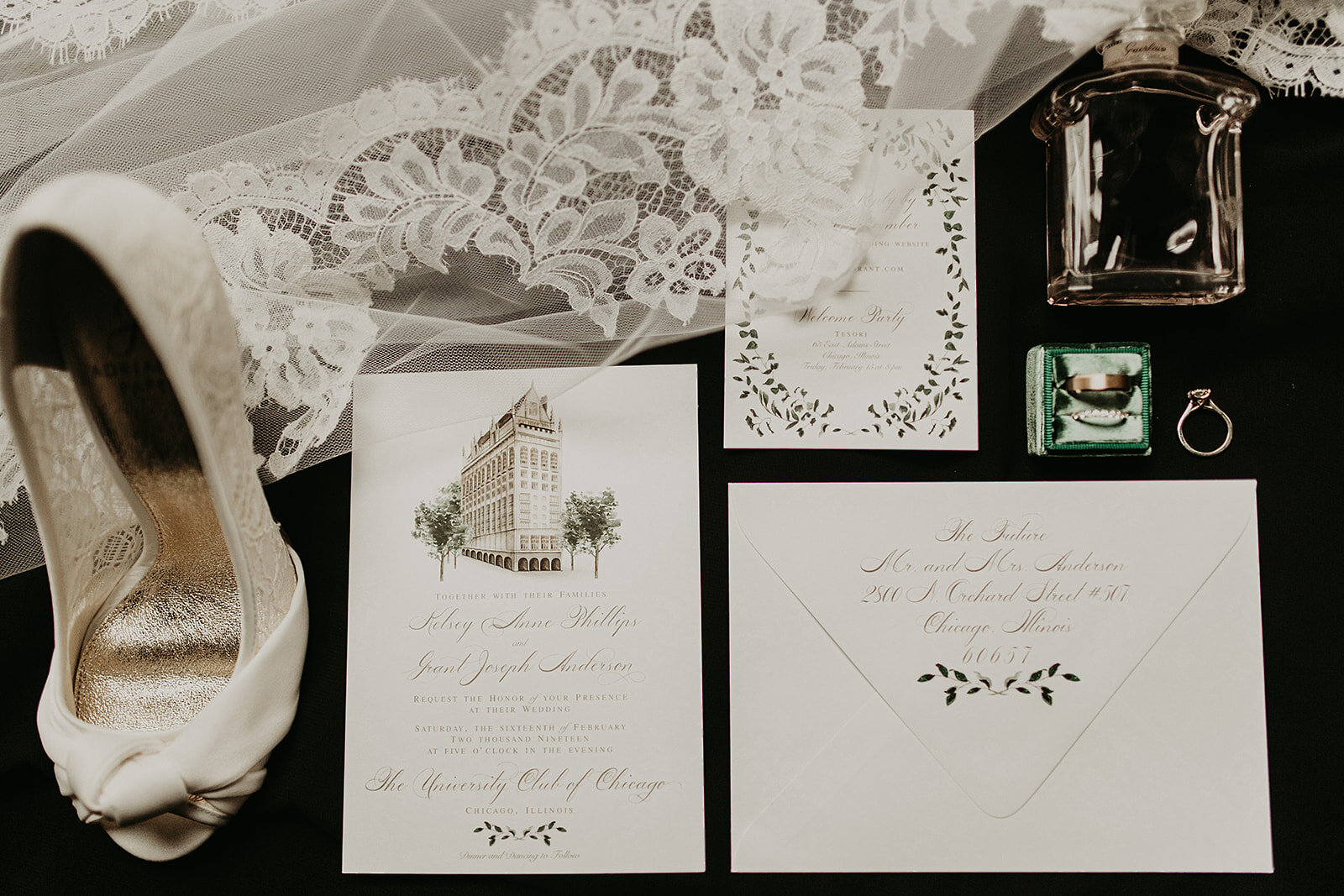 Wedding stationery: Dreamy Winter Wedding at University Club Chicago by The Simply Elegant Group featured on CHI thee WED