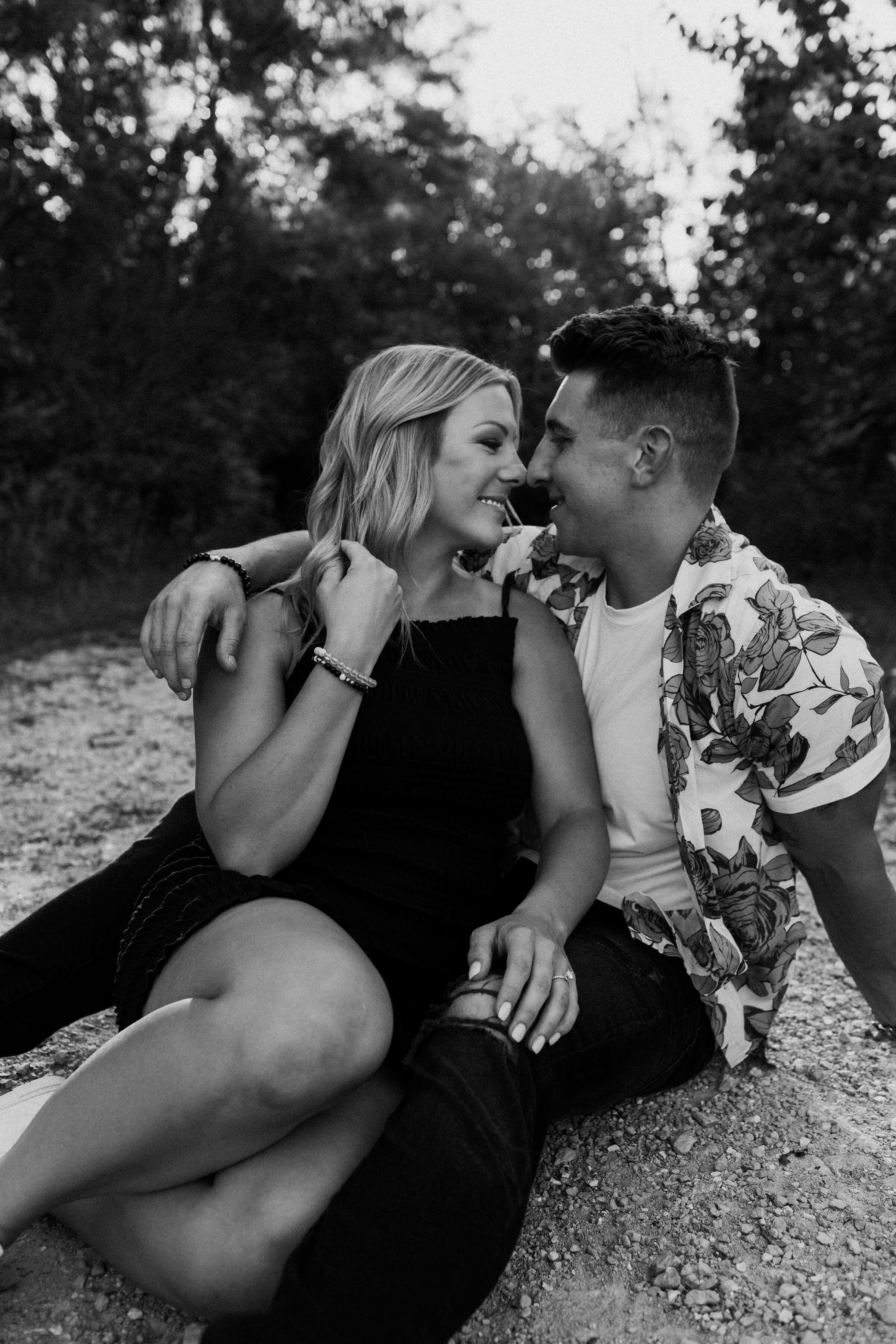 Intimate Sunset Engagement Session at Big Rock Forest Preserve featured on CHI thee WED