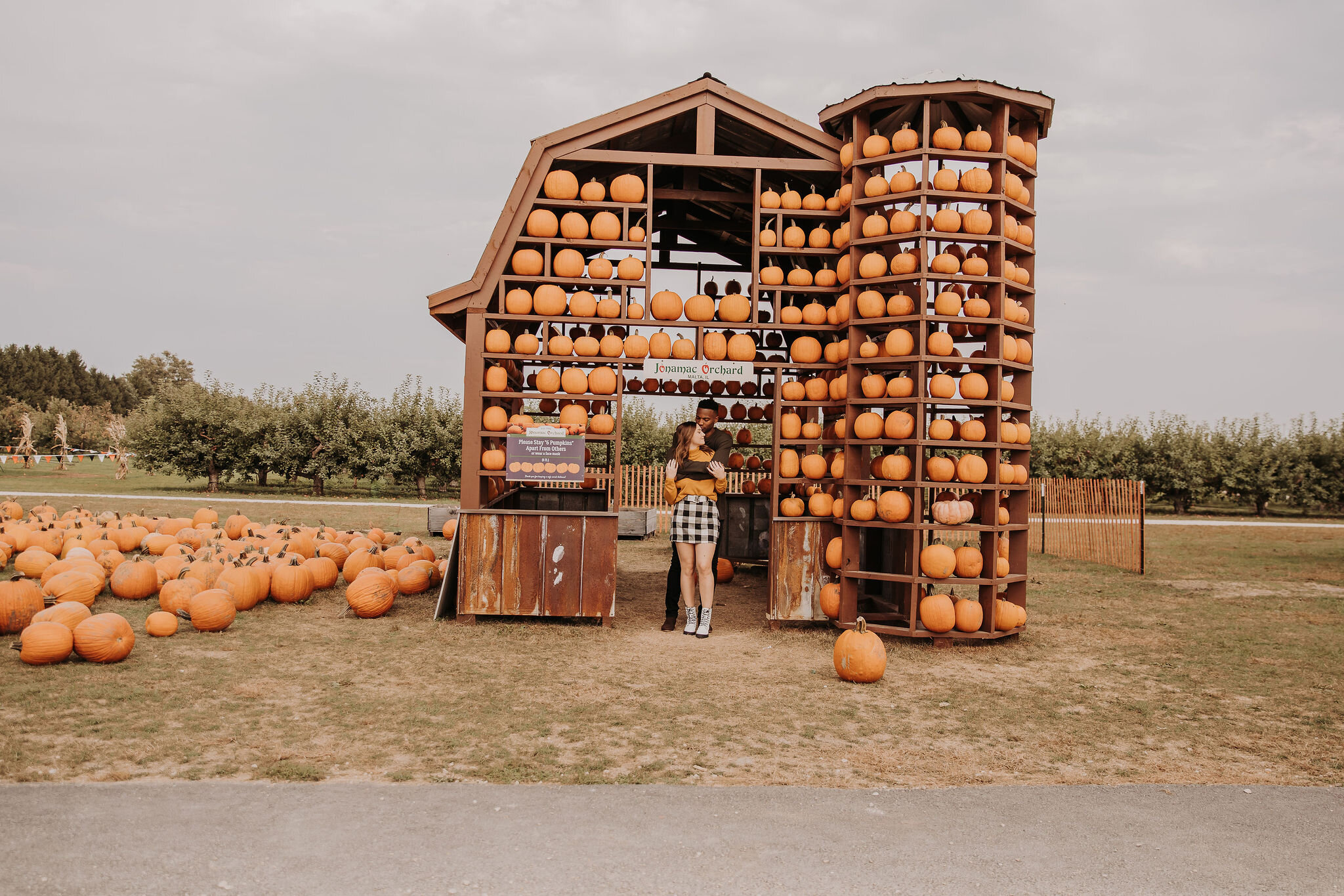 Fall Orchard Engagement Session captured by Hello Hana LLC featured on CHI thee WED