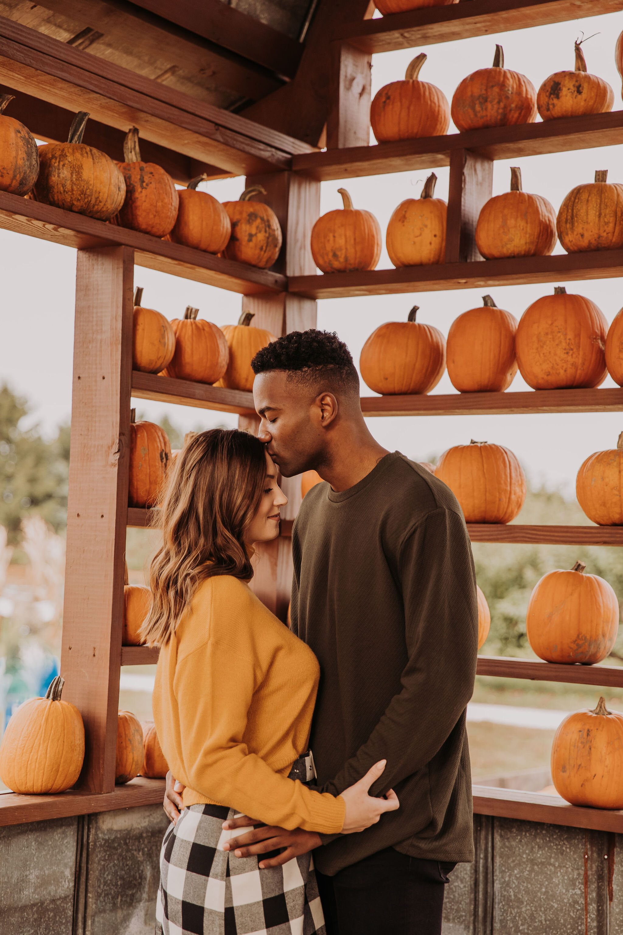 Fall Orchard Engagement Session captured by Hello Hana LLC featured on CHI thee WED