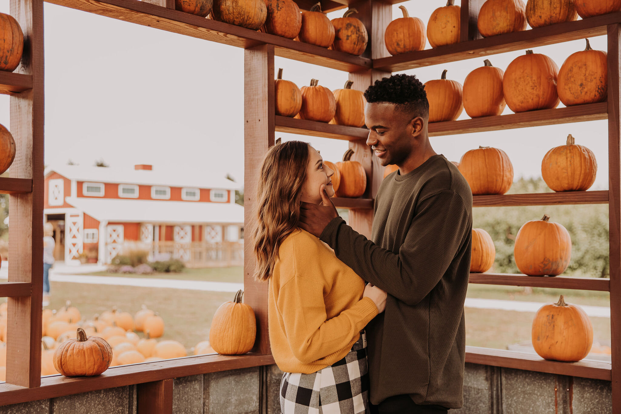 Fall Orchard Engagement Session captured by Hello Hana LLC featured on CHI thee WED