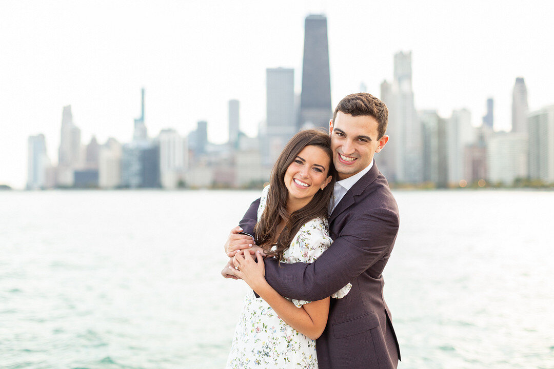 Modern Romantic North Avenue Beach Engagement Session captured by Pens and Lens