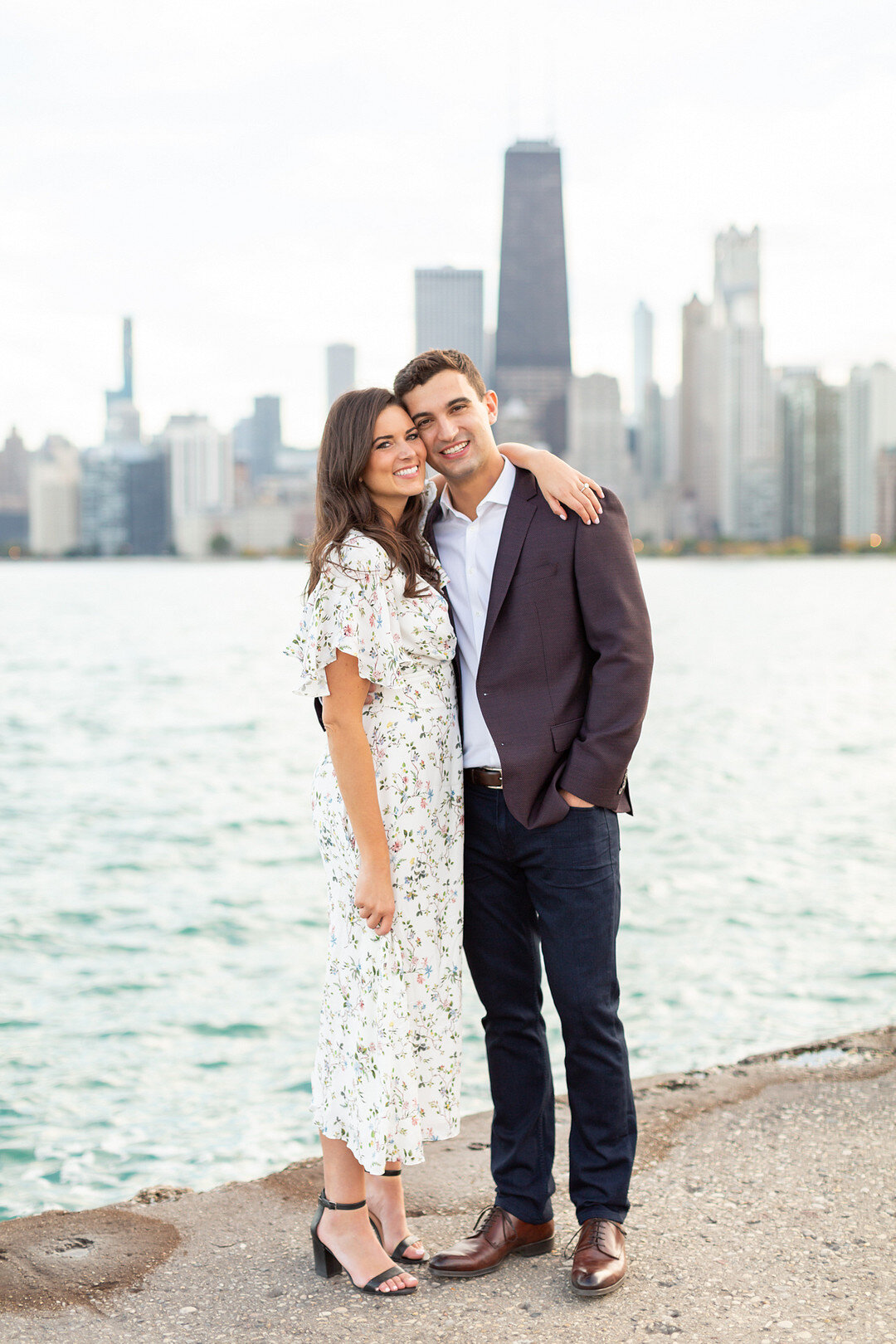 Modern Romantic North Avenue Beach Engagement Session captured by Pens and Lens