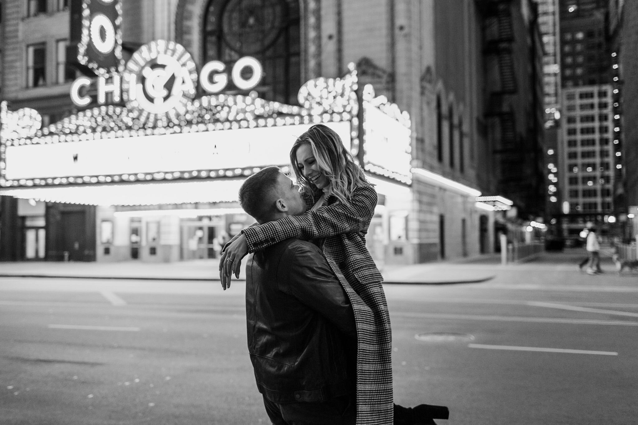 Scenic Downtown Chicago Engagement Session captured by Colette Marie Photography