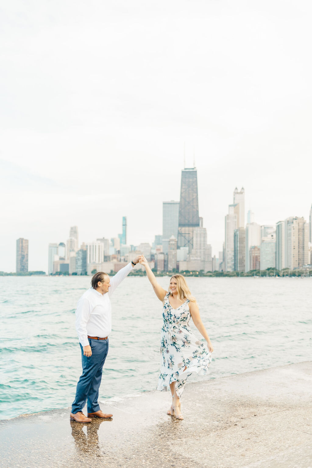 Sweet &amp; Summery North Avenue Beach Engagement Session captured by Catherine Milliron Photography