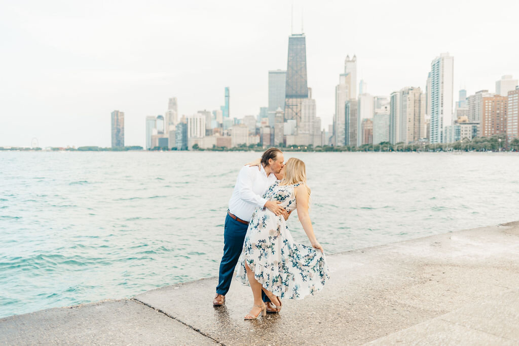Sweet &amp; Summery North Avenue Beach Engagement Session captured by Catherine Milliron Photography
