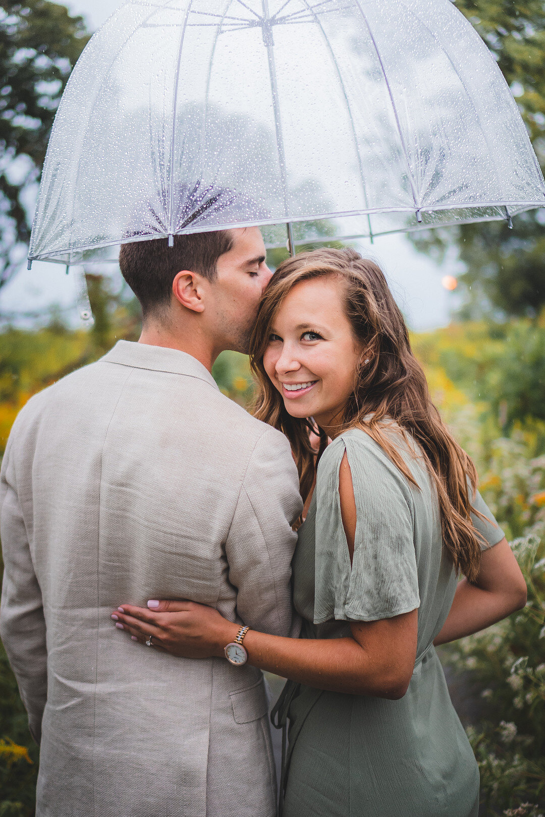 Gorgeous Rainy Day Engagement Session in the City captured by Maura Black Photography
