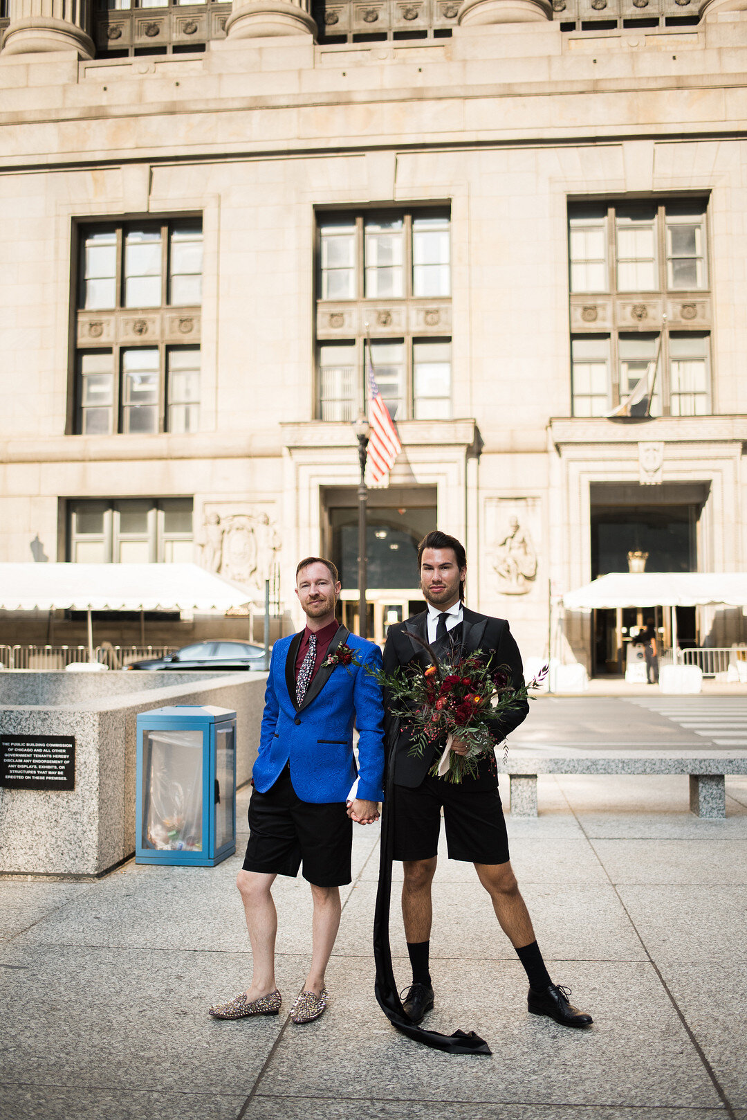 Chad &amp; Michael's COVID Chicago Courthouse Wedding captured by Meredith Donnelly Photography