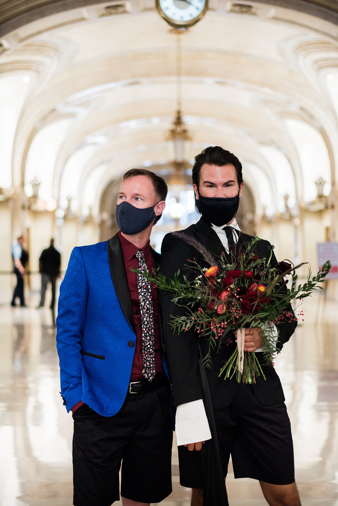 Chad &amp; Michael's COVID Chicago Courthouse Wedding captured by Meredith Donnelly Photography