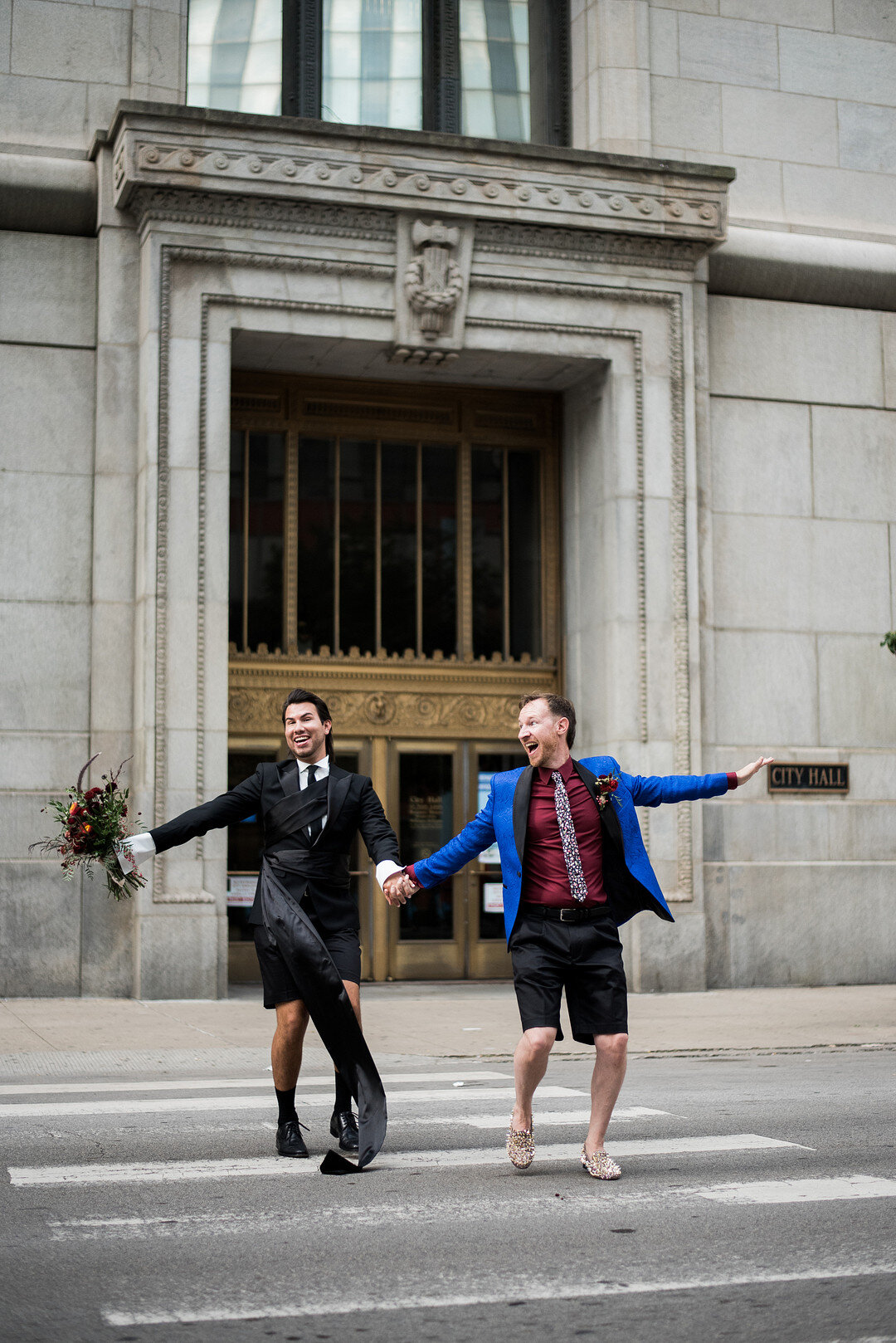 Chad &amp; Michael's COVID Chicago Courthouse Wedding captured by Meredith Donnelly Photography