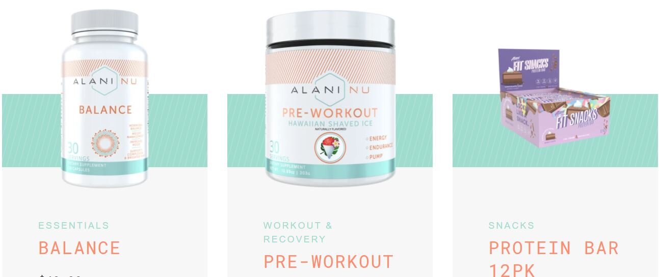 Alani Nu Workout + Recovery Supplements