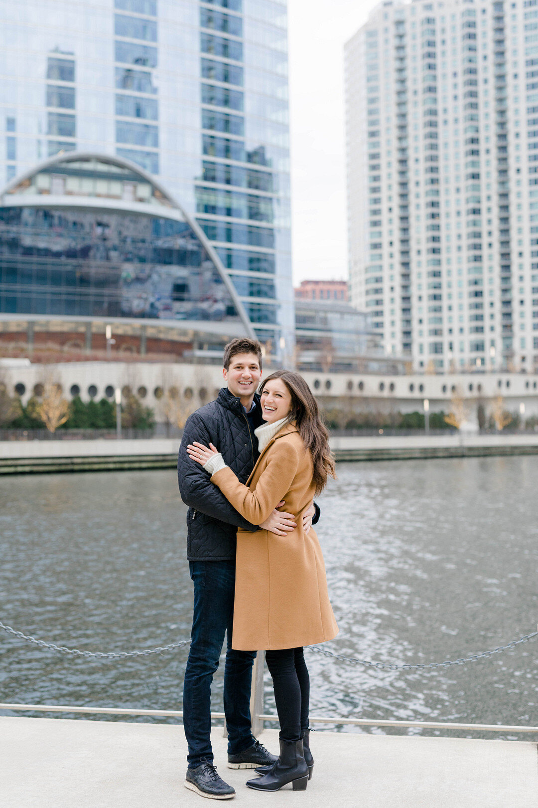 Winter Riverside Engagement Session captured by Molly C. Photography