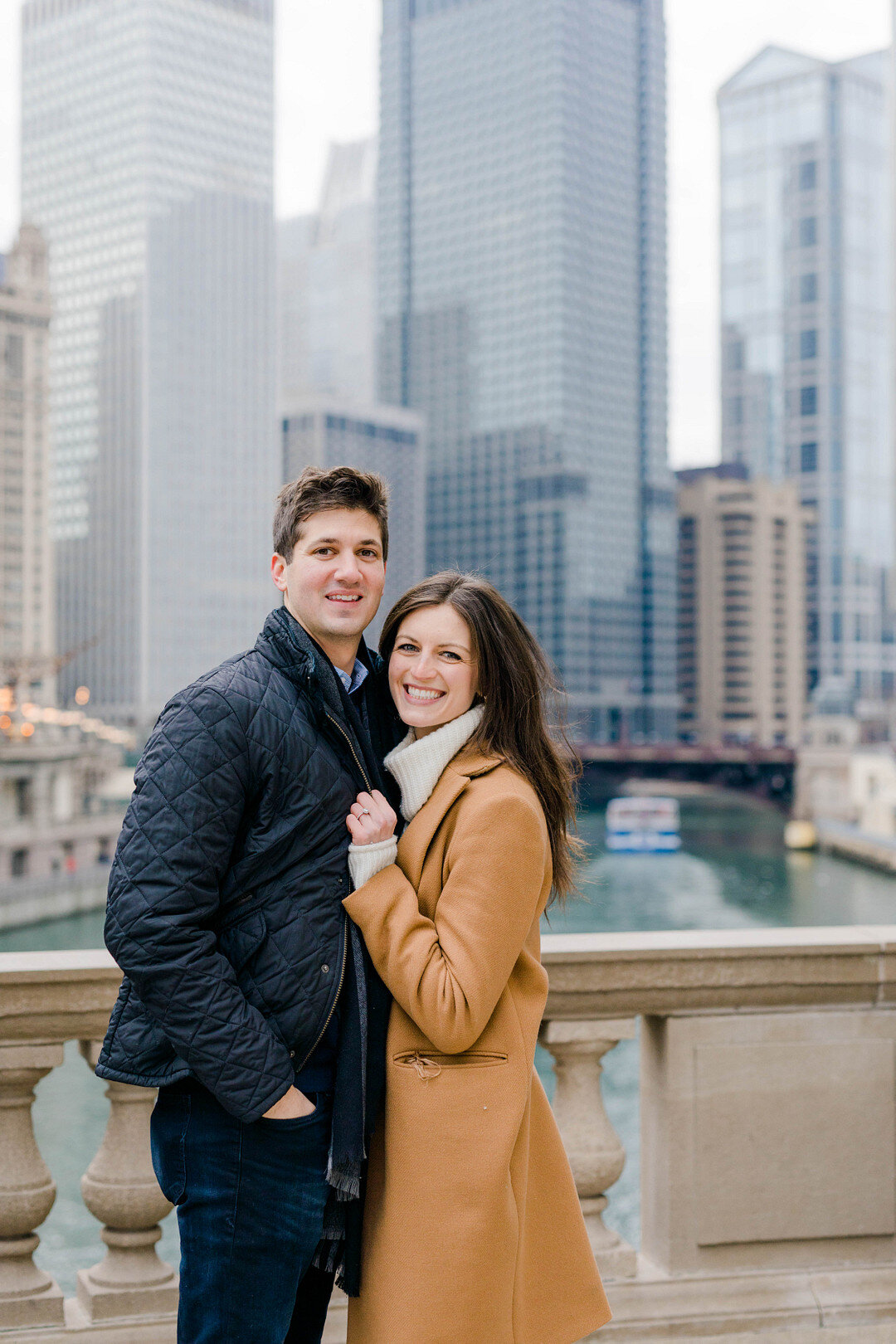 Winter Riverside Engagement Session captured by Molly C. Photography